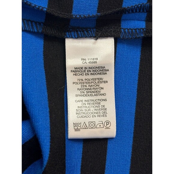 Michael Kors Vintage Mini Skirt Blue & Black Stripe Knit Stretch Side Zip Size 8 - Picture 9 of 9